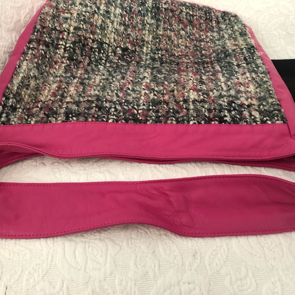 Missoni leather & wool bag. Pink, black, grey wool pattern, excellent condition - Picture 3 of 6